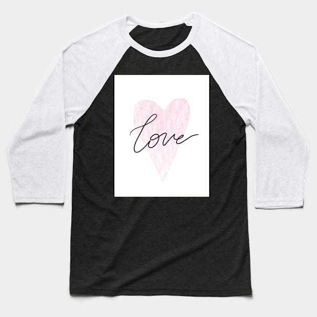 "Love" Graphic Design Teeshirt Baseball T-Shirt by Wilanrod Studio